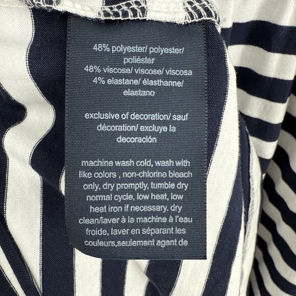 Tommy Hilfiger Womens Plus 2X Navy White Striped Tiered Sleeveless Midi Dress - Picture 10 of 10